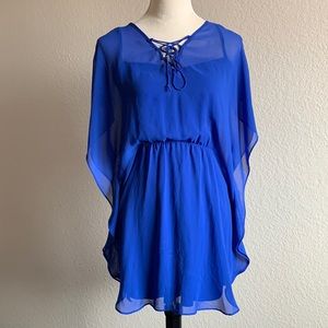 Express - royal blue chiffon mini dress